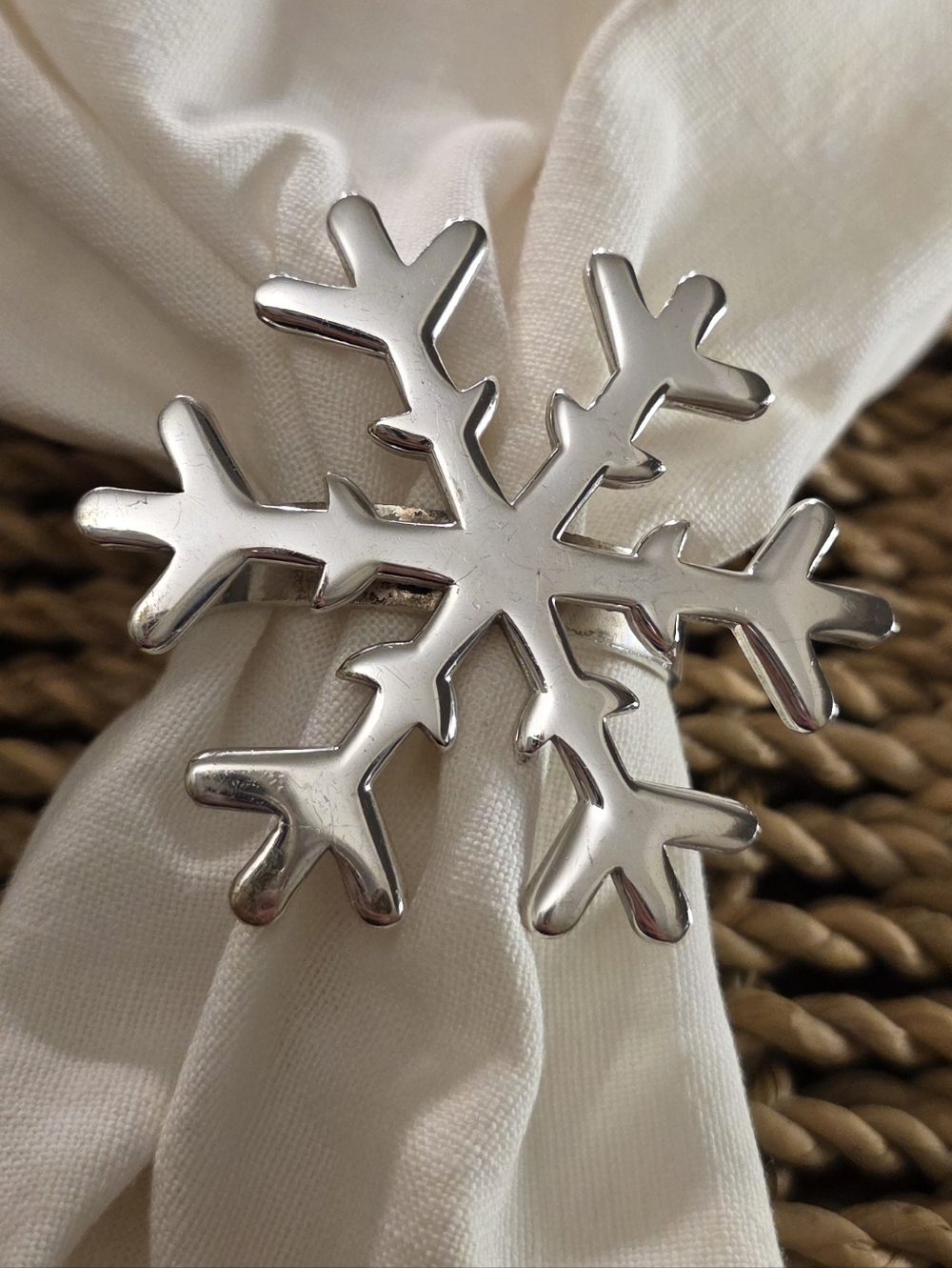 Set of 8 Assorted Snowflake Napkin Rings | Crate&Barrel